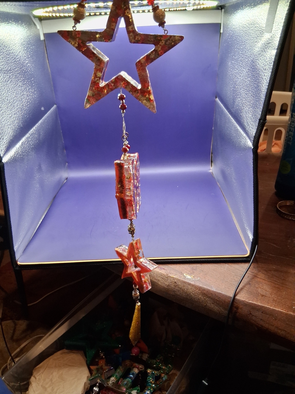 Red Glitter Star Hanging Ornament